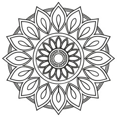 Editable Mandala Line Art Perfect for Meditation and Coloring Pages
