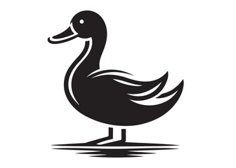 duck logo silhouette vector, goose silhouette illustration, duck silhouette vector design, duck swimming logo, duck logo silhouette vector, wildlife duck logo silhouette vector on white background 