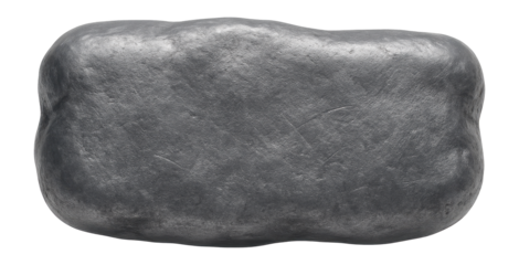 Lead piece with dull metallic luster and dense, soft form