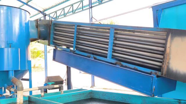Cooling condenser in waste incinerator, Tapos, Indonesia, August 3, 2025