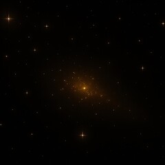 Obraz premium Bright Golden Stars in Dark Night Sky