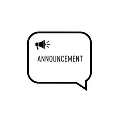 Fototapeta premium A speech bubble with announcement and megaphone icon on transparent background, speech bubble icon