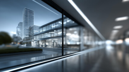 Obraz premium Hand-drawn holographic urban skyline and skyscraper sketches overlapping sleek office workspace, representing creativity, progress, digital transformation, and futuristic smart infrastructure developm