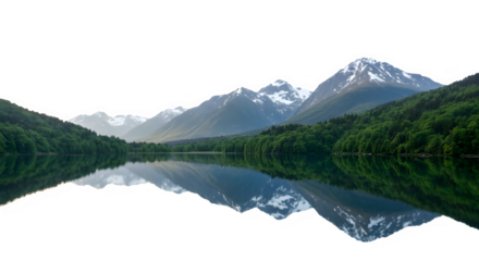 Landscapes mountains, forests, lakes, deserts isolated on white background.