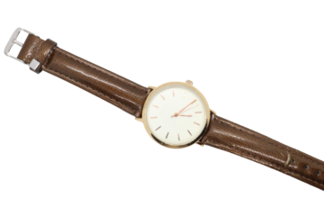 wrist watch with stripe on transparent background.