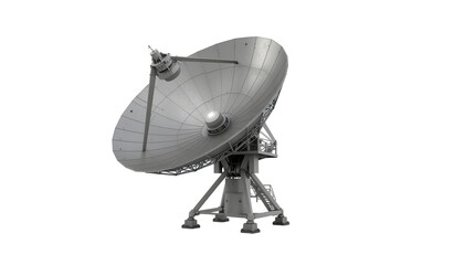 Satellite dish antenna with modern design and clear signal reception isolated on white background