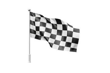 Racing Flag. White or PNG Transparent Background.