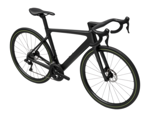 Carbon fiber road bike with aerodynamic frame and integrated handlebars