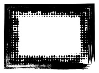 Grunge frame with halftone dots