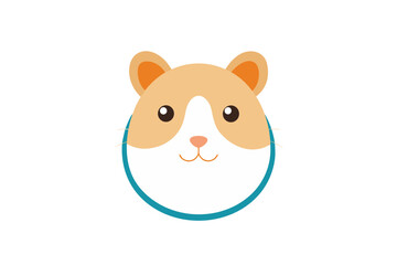 Cute cartoon hamster face with big eyes and a friendly smile peeking from the side on a black background
