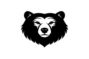 Stylized white bear face logo on a black background with a friendly expression and sharp details