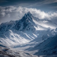 Obraz premium breathtaking wilderness snowy mountain Alaska