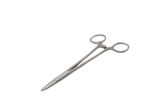 stainless steel scissors on transparent background.
