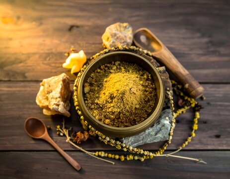 Guggul Powdered - Earth-Toned Healing: Guggul Powdered and Whole in Bronze

