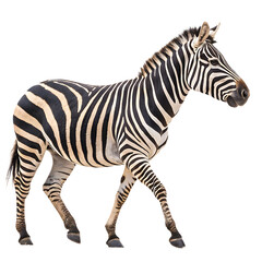 Obraz premium A beautiful zebra standing proudly in the African savanna isolated on a transparent background png