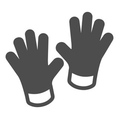 Obraz premium Gloves solid icon, autumn clothing concept. Vector graphics. Pair of warm knitted mittens for hands, clothes sign on white background, glyph style icon for mobile or web design.
