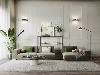 3d modern living room interior