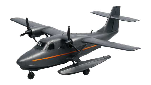 Amphibious military transport aircraft with hull-like fuselage and retractable floats