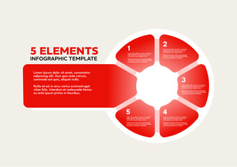 5 elements infographic template - vector illustration