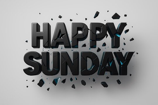 happy sunday black 3d render