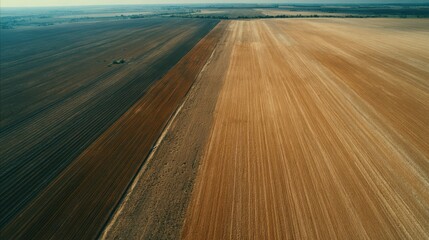 Fields shifting from untouched to harvested captured in seasonal aerial motion.