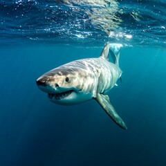 Fototapeta premium Great white shark underwater (3)