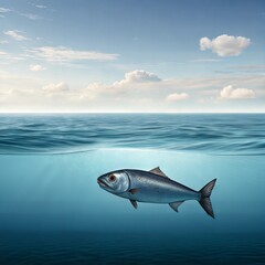 Fototapeta premium Fish in solitude - diversity concept racism and isolation