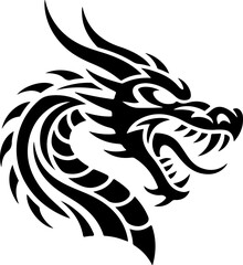 Obraz premium Dragon and Skull Tattoo Design Vector