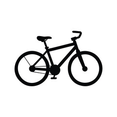 Fototapeta premium Silhouette of a bicycle, showcasing a classic and simple design in black, cycling bike illustration silhouette