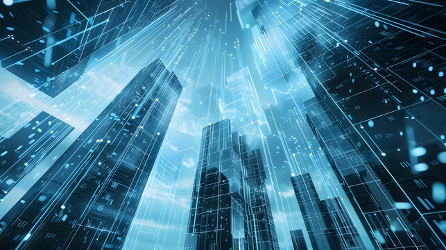 Transformation cybernetic, A photo capturing the futuristic landscape of a city