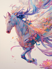 horse with flowers