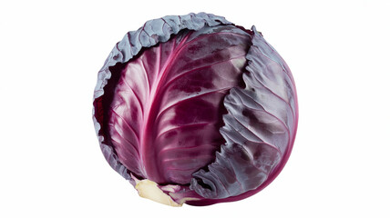 Obraz premium Red cabbage isolated on white background. Clipping path.Purple cabbage vegetables isolated