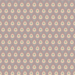 A seamless retro circle pattern with soft pastel tones, creating a vibrant and stylish background. Perfect for fabric, wallpaper, and digital design projects.