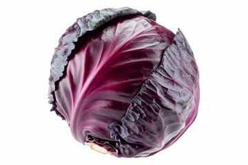 Red cabbage isolated on white background. Clipping path.Purple cabbage vegetables isolated