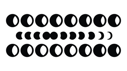 Celestial cycle progression detailed depiction of lunar phases and astronomical cycles for educational and scientific representation
