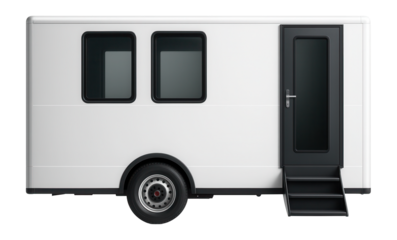 Mobile audiology clinic with soundproof interior and side entrance