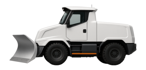 Snow-clearing locomotive with forward-facing plow and aerodynamic cab design