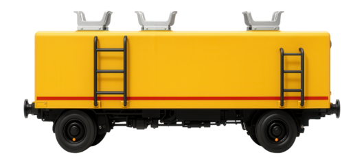 Maintenance railcar with rooftop equipment mounts and side access ladders