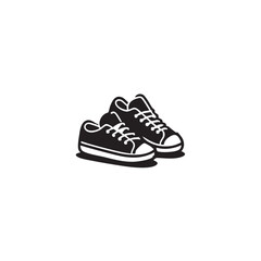 Black and white sneakers vector illustration: shoes graphic for design projects eps silhouette