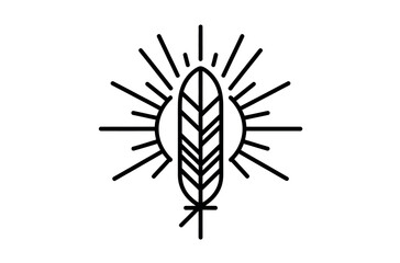 Vibrant Logo Design Featuring a Feather and Sun for Indigenous Pool Day