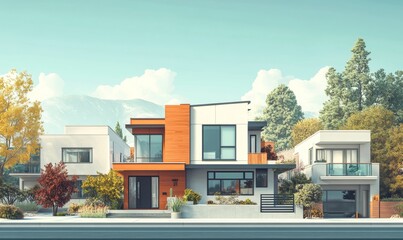 Fototapeta premium modern apartment building, Generative AI