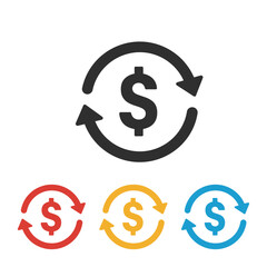 Money exchange and transfer concept with dollar sign and circular arrows