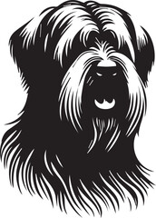 Briard Dog vector in black and white