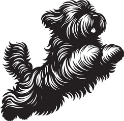 Briard Dog vector in black and white