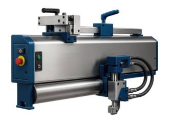 Digital longitudinal seam welding machine with an automatic feed system for high-speed production in a HVAC ductwork factory