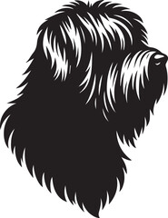Briard Dog vector in black and white