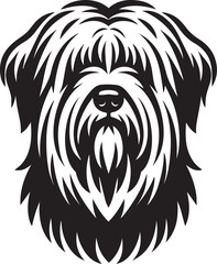 Briard Dog vector in black and white