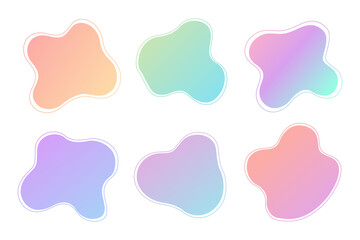 Abstract and vibrant colorful blobs with gradient effect  for graphic designs