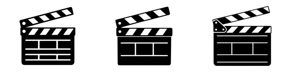 Fototapeta premium silhouette of film movie clapperboard