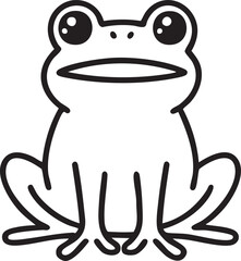 Cute frog outline vector: cartoon frog illustration for coloring pages and crafts eps silhouette
